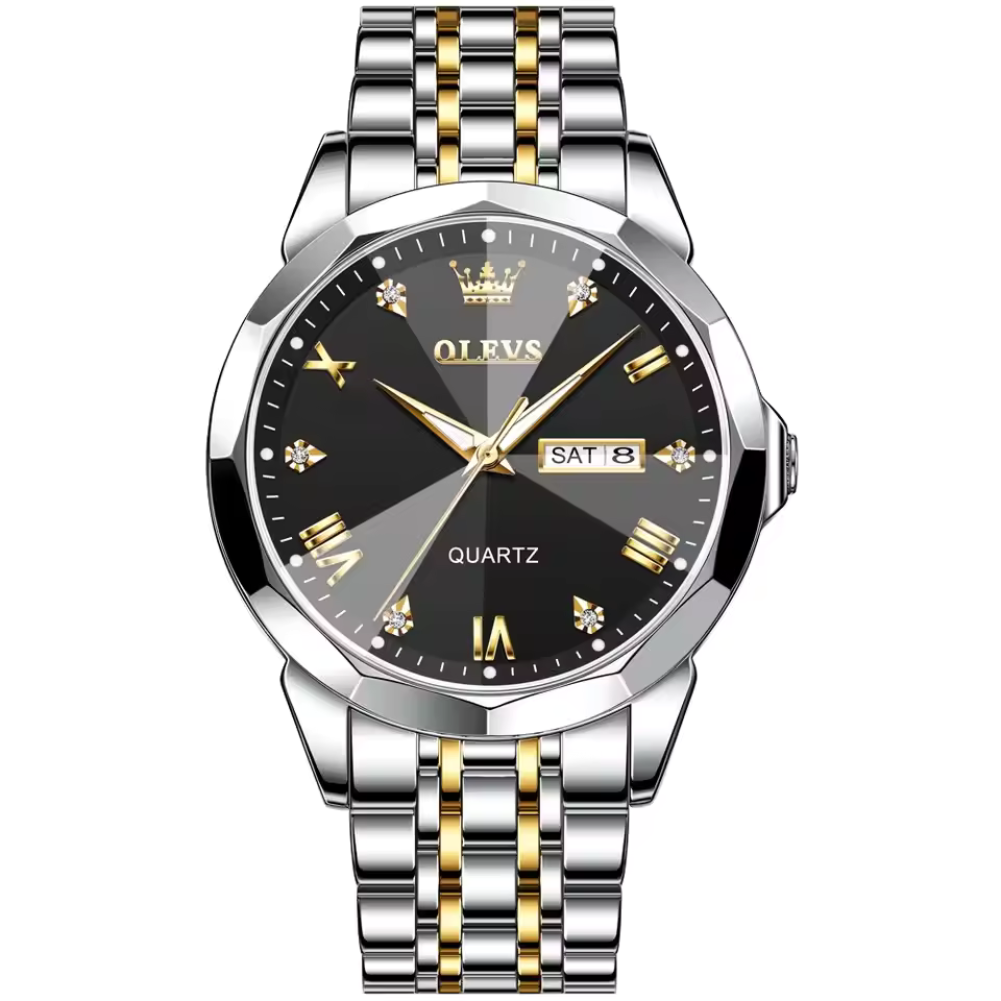 OLEVS Relógio Masculino Estilo Diamante Quartzo 9931