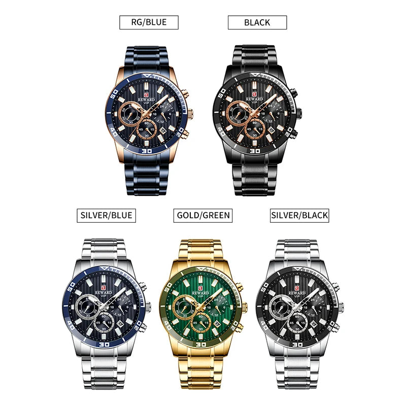 REWARD Relógio Masculino Quartzo RD81009M - Luxo e Funcionalidade 44mm