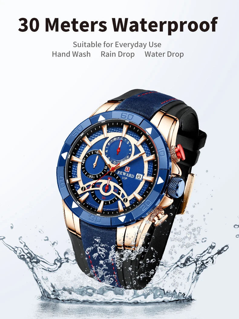 REWARD Relógio Masculino Quartzo RD83013M - Estilo Moderno e Funcionalidade 46mm