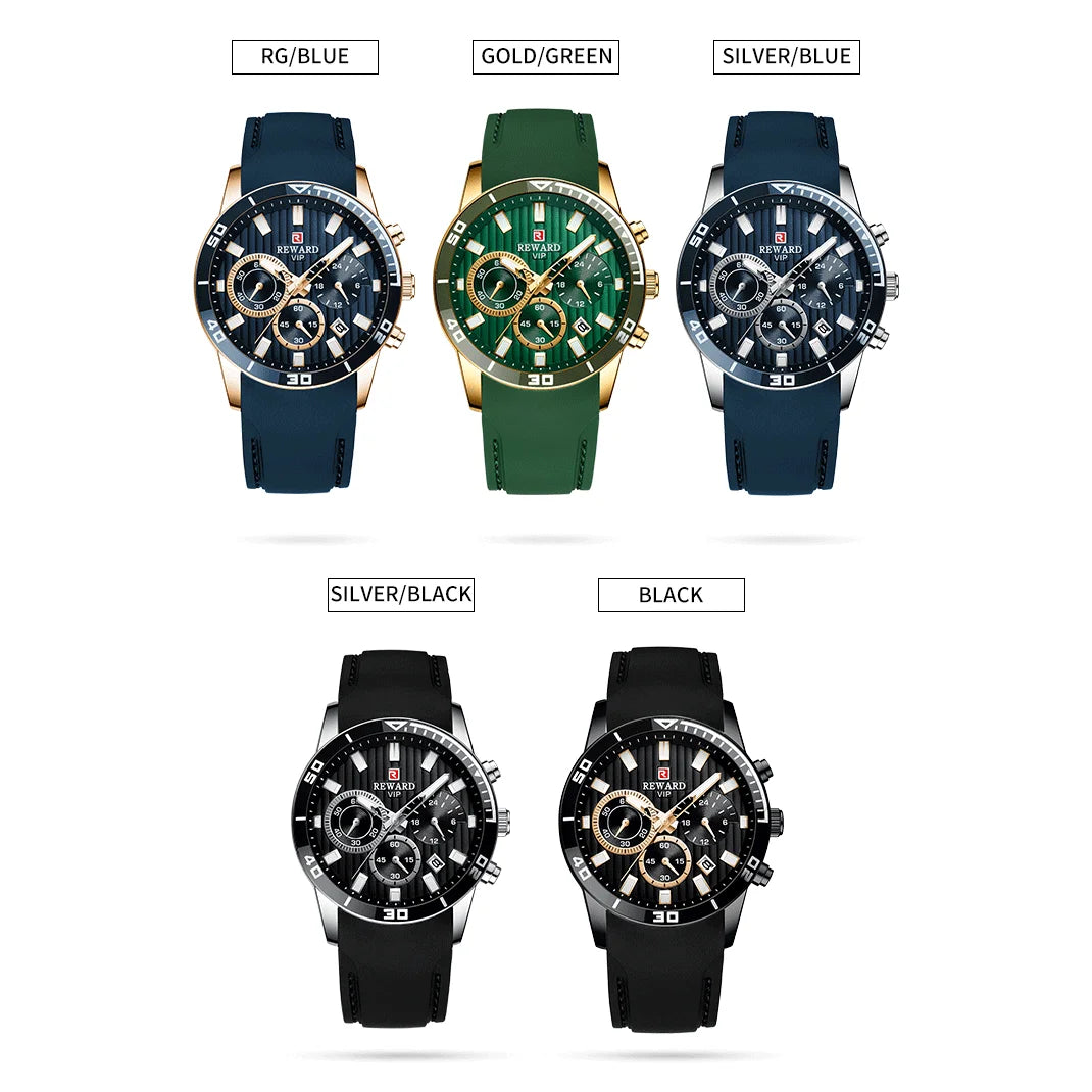 REWARD Relógio Masculino Quartzo RD83005M - Estilo Esportivo e Funcionalidade 44mm