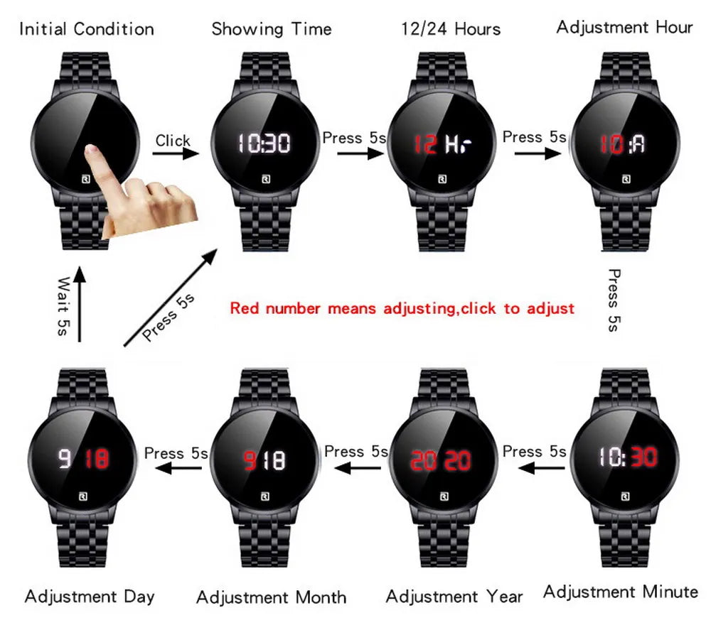 REWARD Relógio Digital Masculino RD51001M - Estilo Moderno e Funcionalidade 42mm