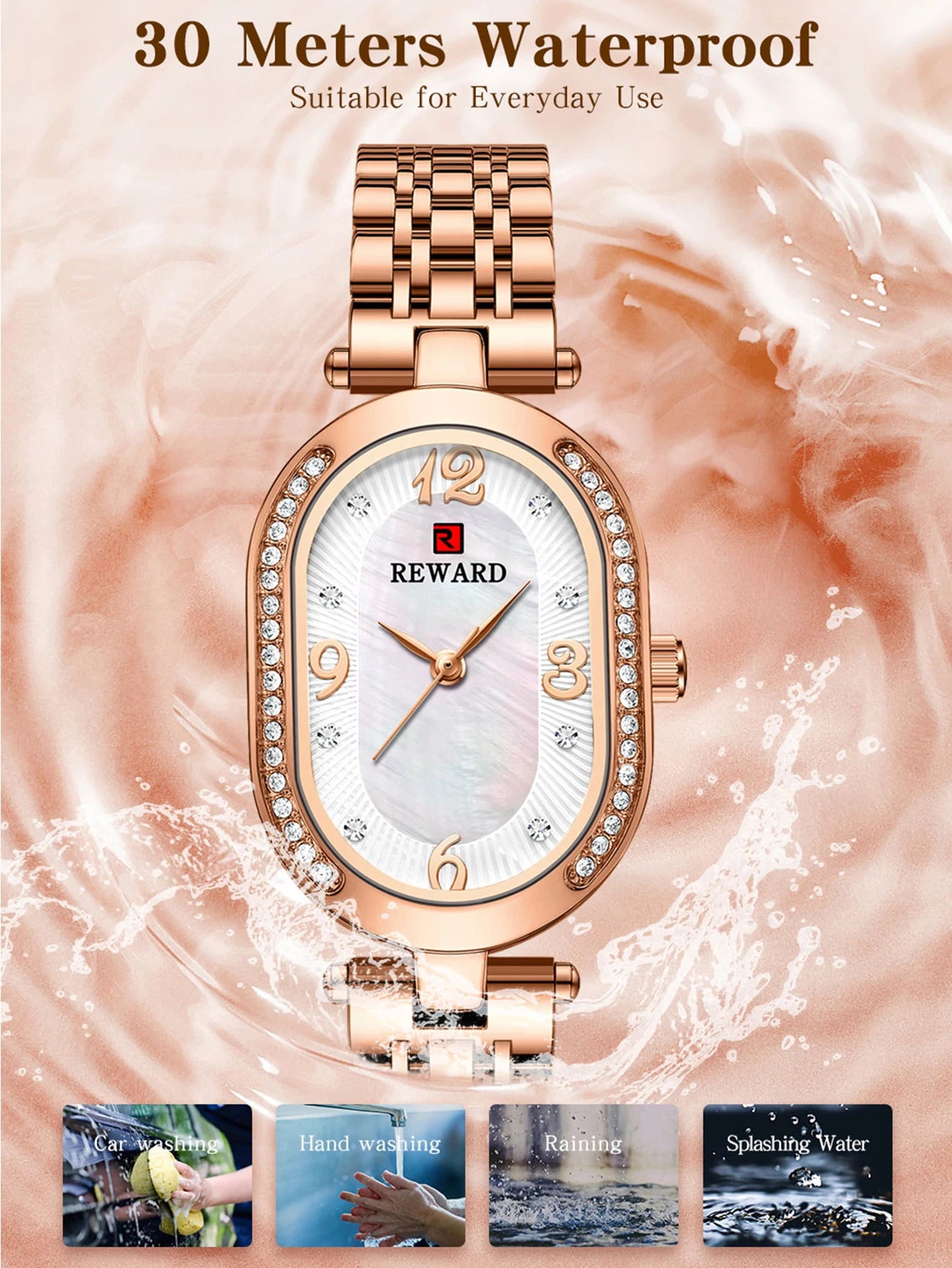 REWARD Relógio Feminino Quartzo RD21058L - Luxo e Sofisticação 24mm
