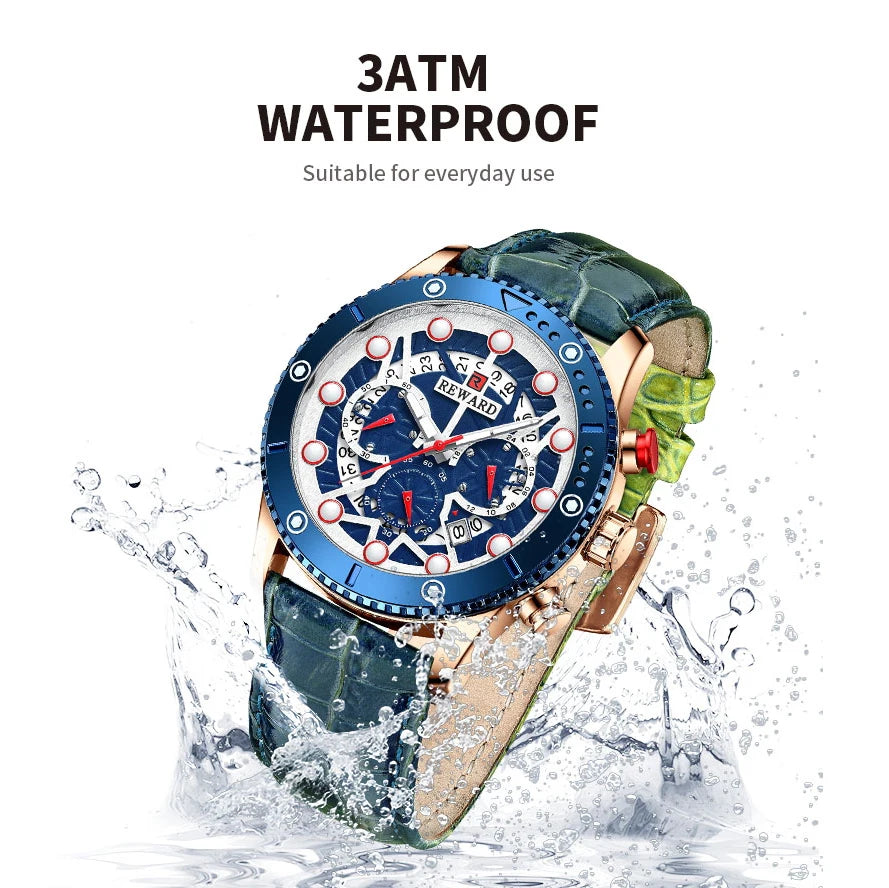 REWARD Relógio Masculino Quartzo - Estilo Esportivo e Funcionalidade 45mm
