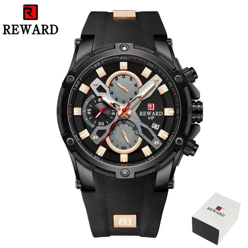 REWARD Relógio Masculino Quartzo RD83016M - Estilo Esportivo e Funcionalidade 47mm