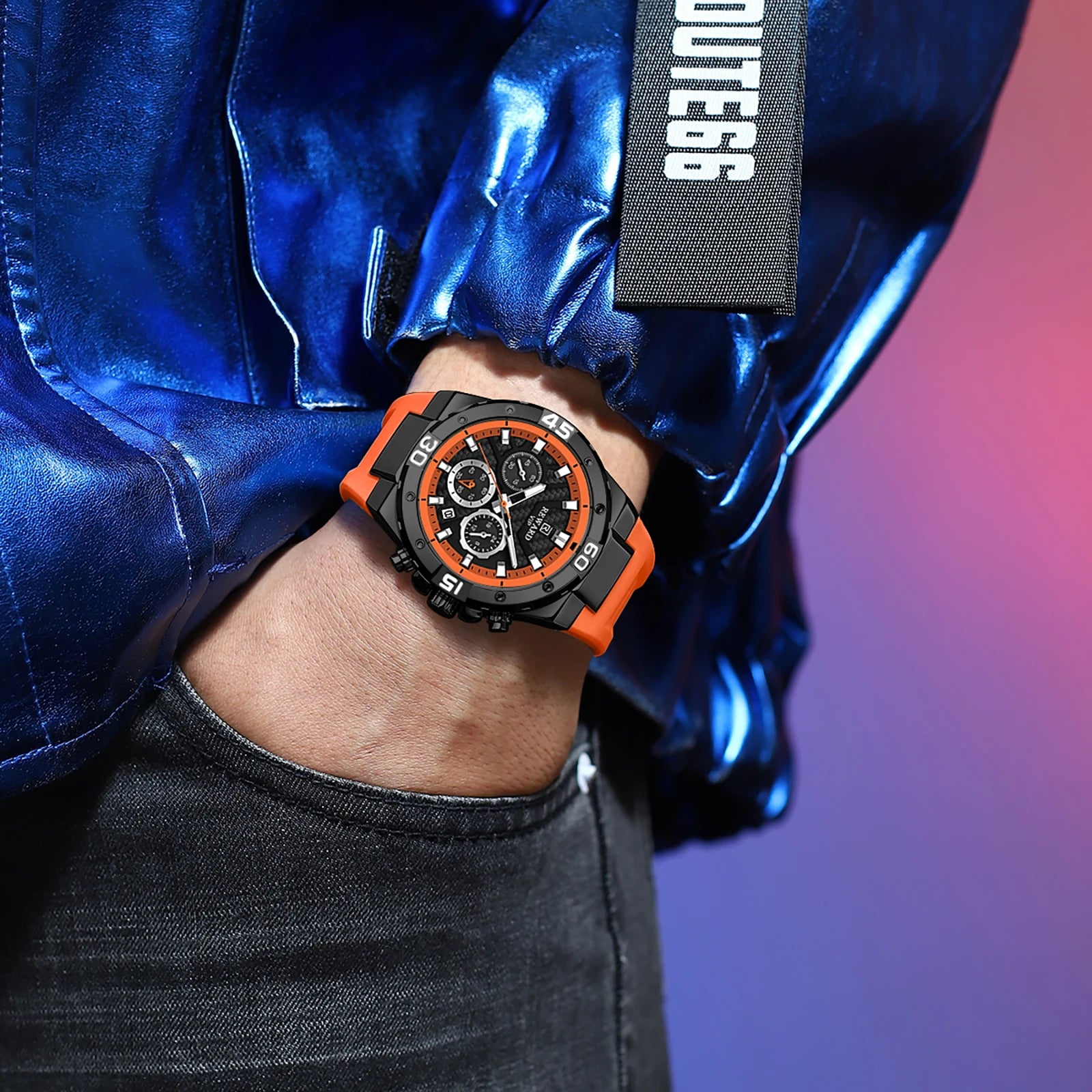 REWARD Relógio Masculino Quartzo RD83965M - Estilo Casual e Funcionalidade 34.5mm