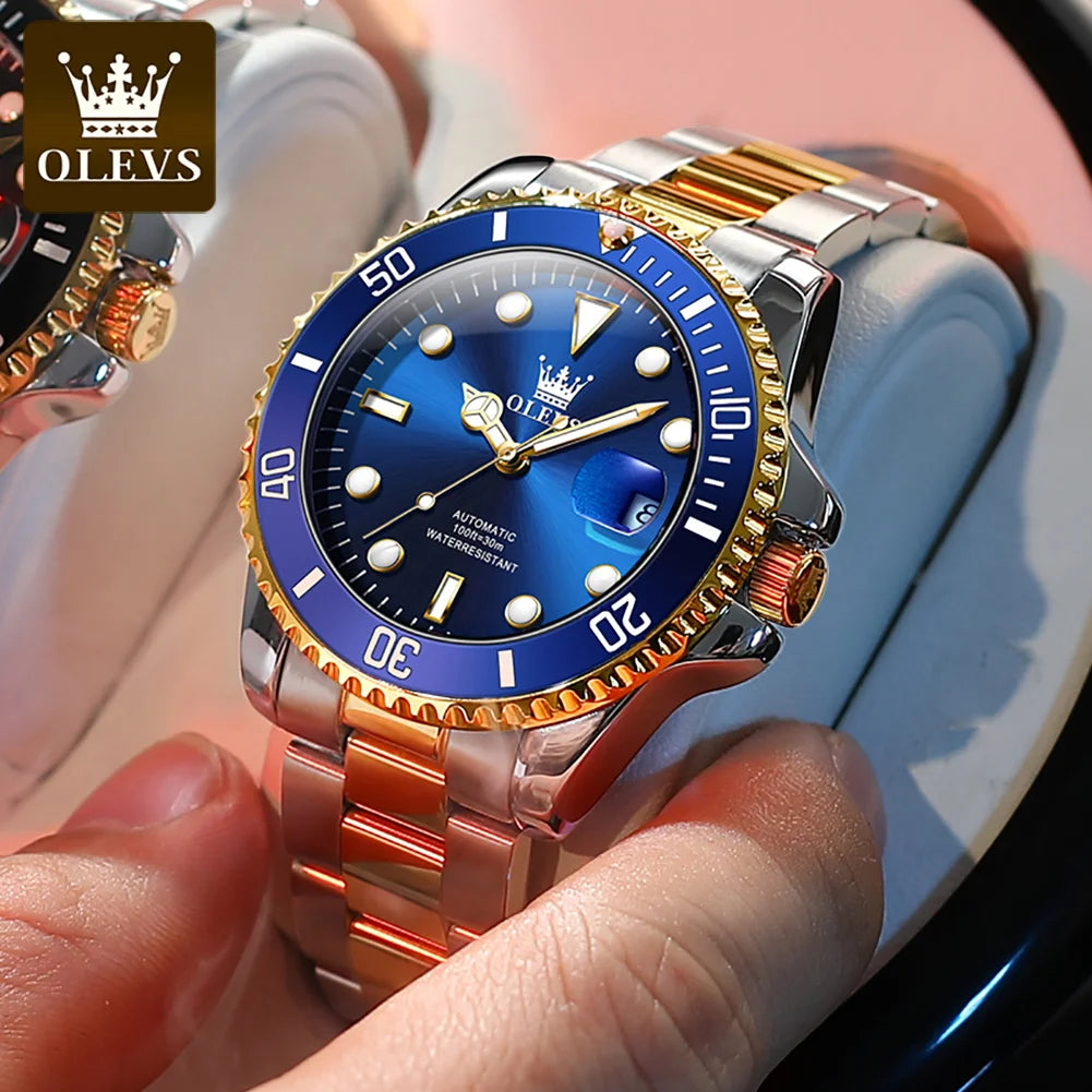 OLEVS Relógio Masculino Automático 6650 - Luxo e Funcionalidade 40-44mm