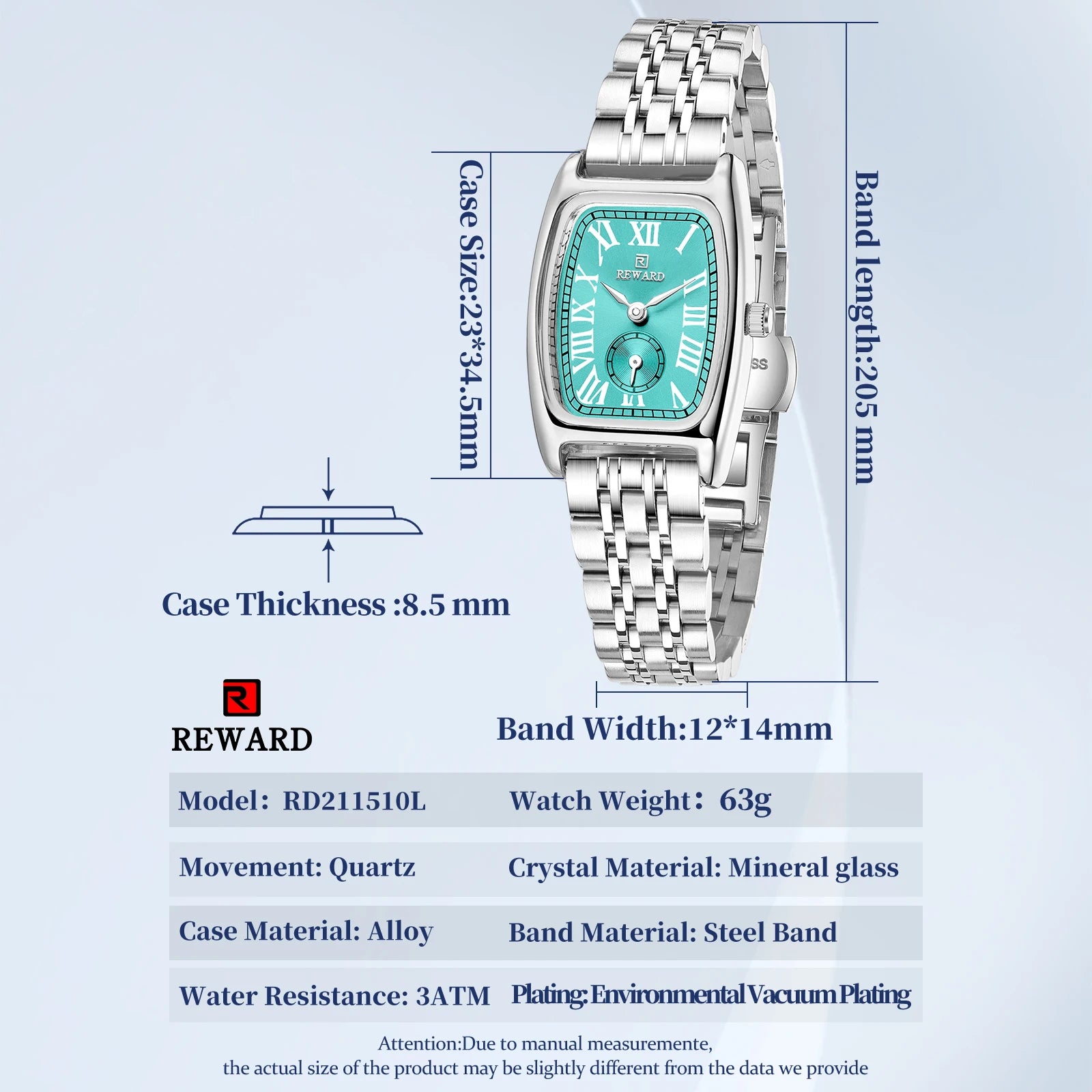 REWARD Relógio Feminino Quartzo RD211510L - Elegância Vintage 23mm