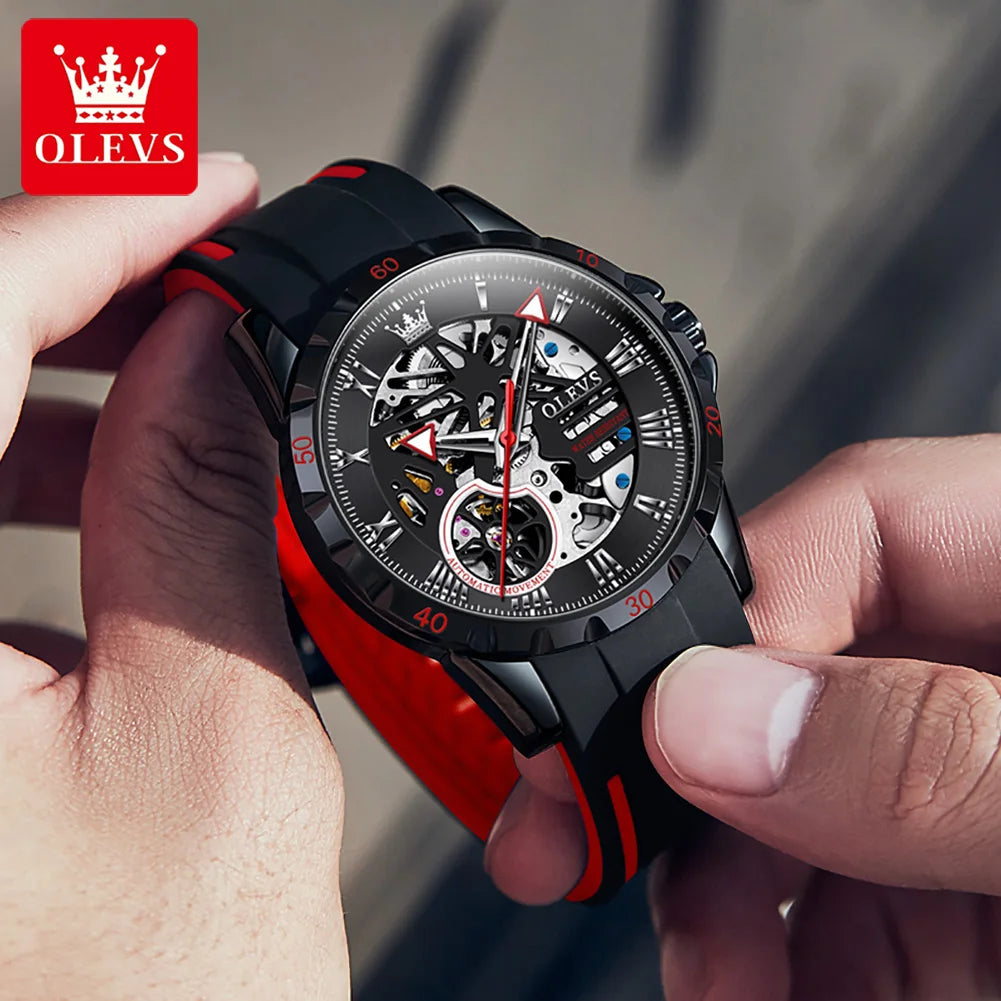 OLEVS Relógio Masculino Original Automático Emborrachado - 9915 43mm