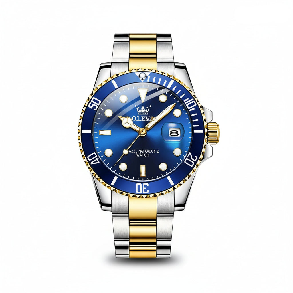 OLEVS Relógio Masculino Original Quartzo à Prova D'água - Aço Inoxidável 5885 41mm