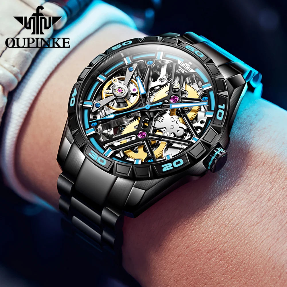 OUPINKE Relógio Masculino Automático 3196 - Luxo e Funcionalidade 50mm+