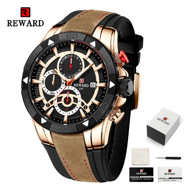REWARD Relógio Masculino Quartzo RD83013M - Estilo Moderno e Funcionalidade 46mm