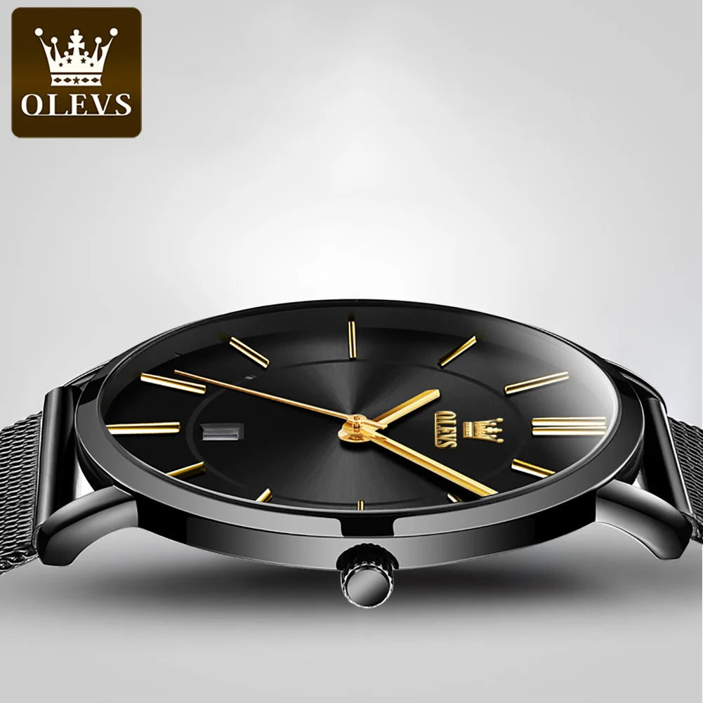 OLEVS Relógio Masculino Original Quartzo Ultra Fino - 100% Aço Inoxidável 5869 40mm
