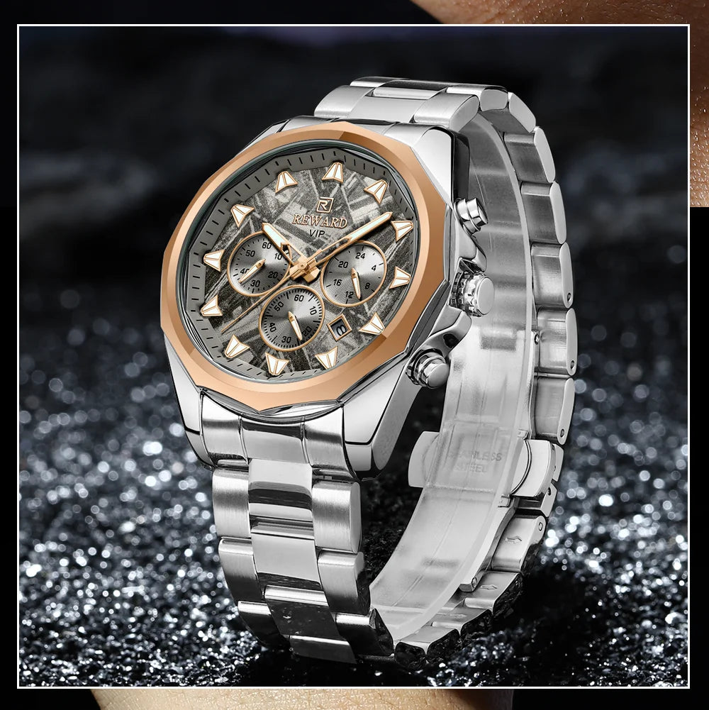 REWARD Relógio Masculino Quartzo RD812052M - Luxo e Funcionalidade 45-49mm