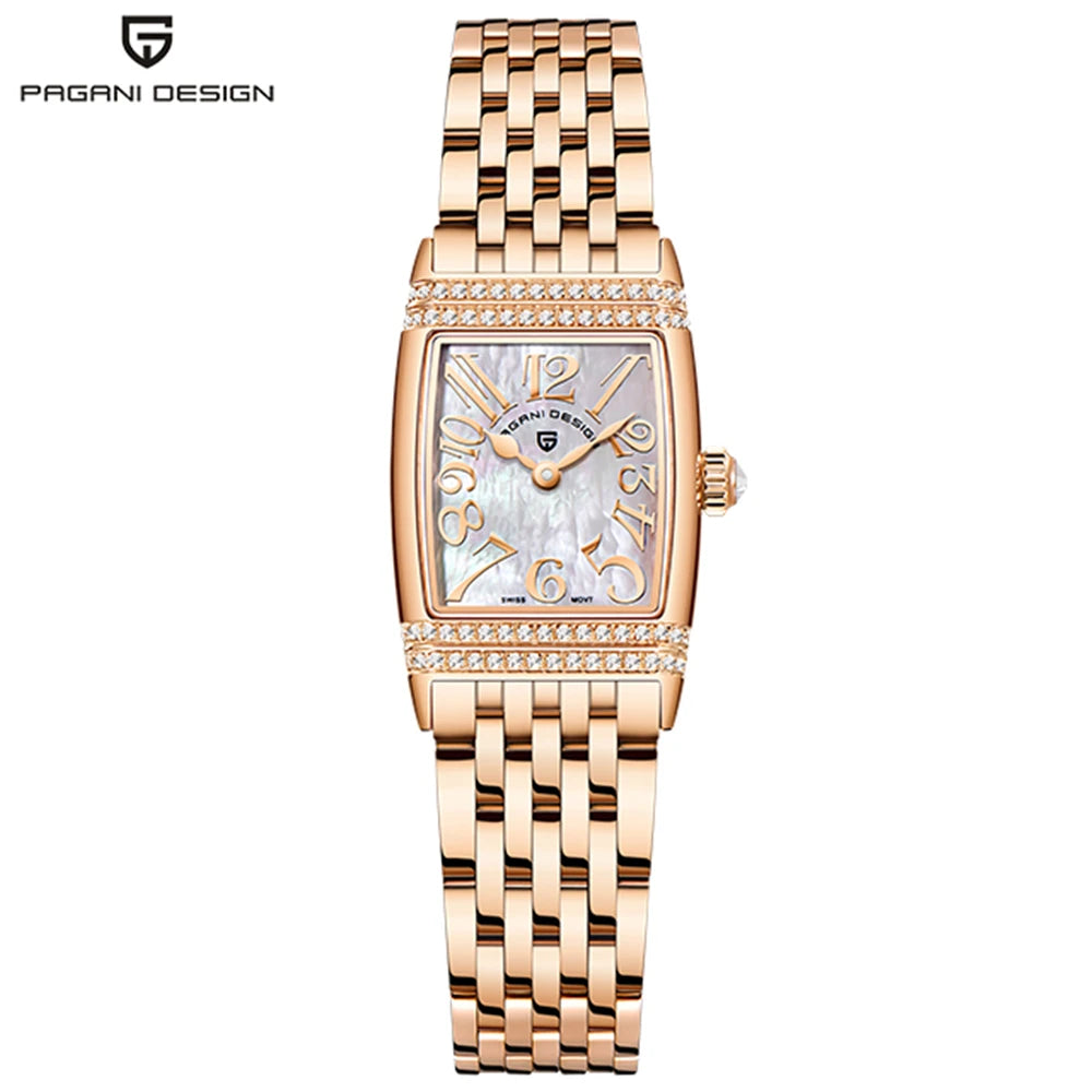 PAGANI DESIGN Relógio Feminino Quartzo PD-1737 - Pulseira de Aço Inoxidável 22mm