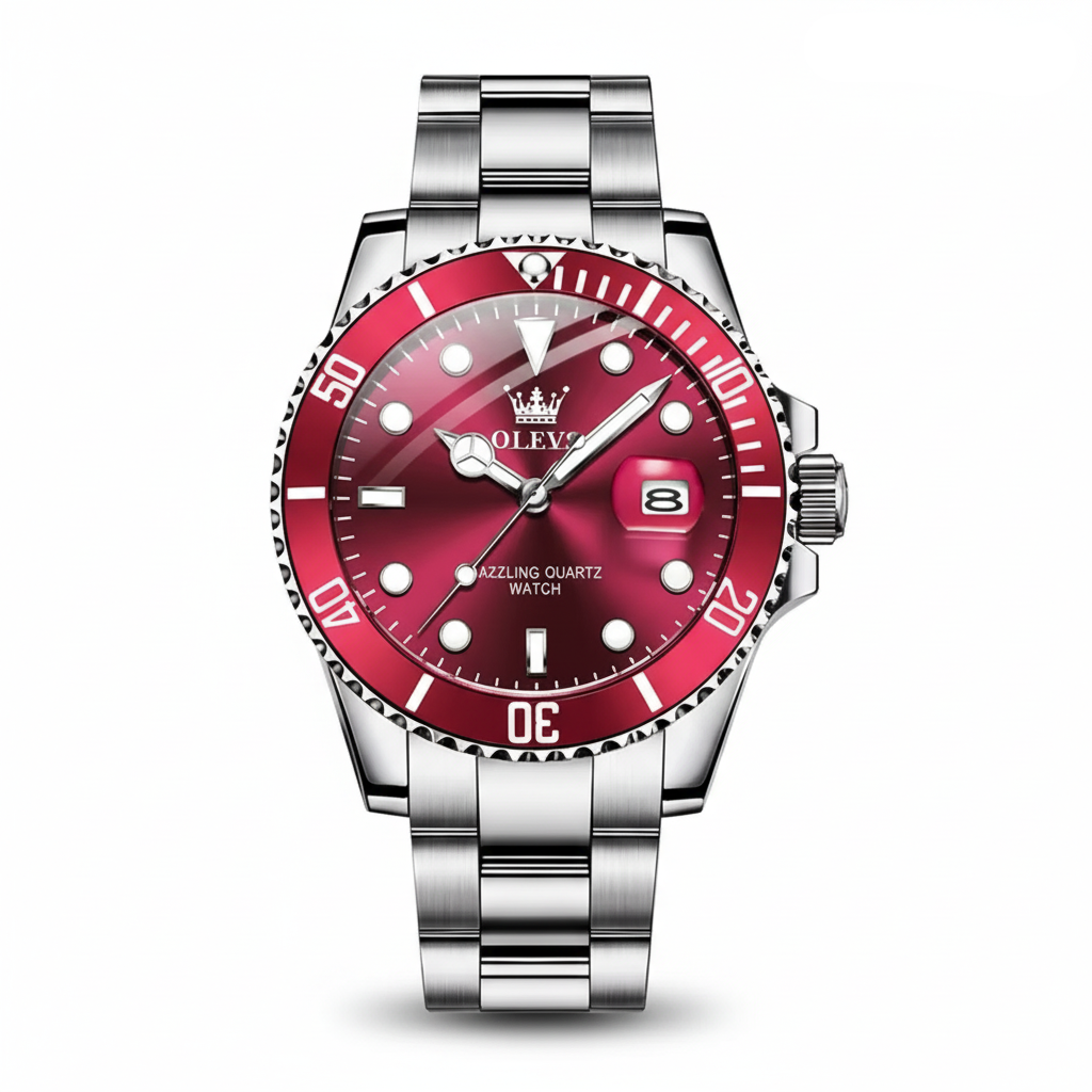 OLEVS Relógio Masculino Original Quartzo à Prova D'água - Aço Inoxidável 5885 41mm