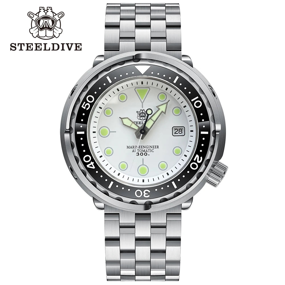 STEELDIVE Relógio Masculino Mecânico SD1975 - Pulseira de Aço Inoxidável 47.5mm