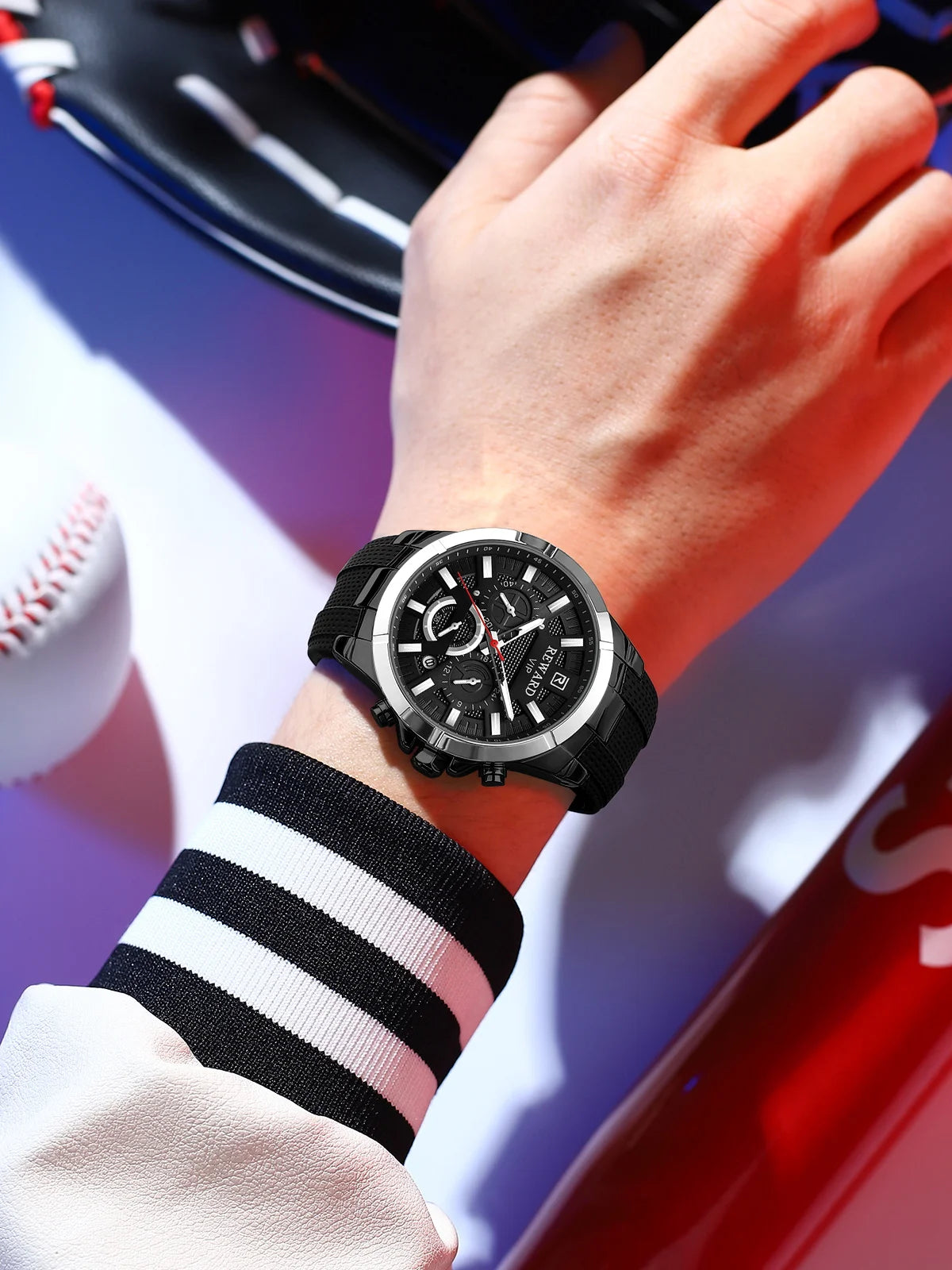 REWARD Relógio Masculino Quartzo RD831512M - Estilo Esportivo e Funcionalidade 45-49mm