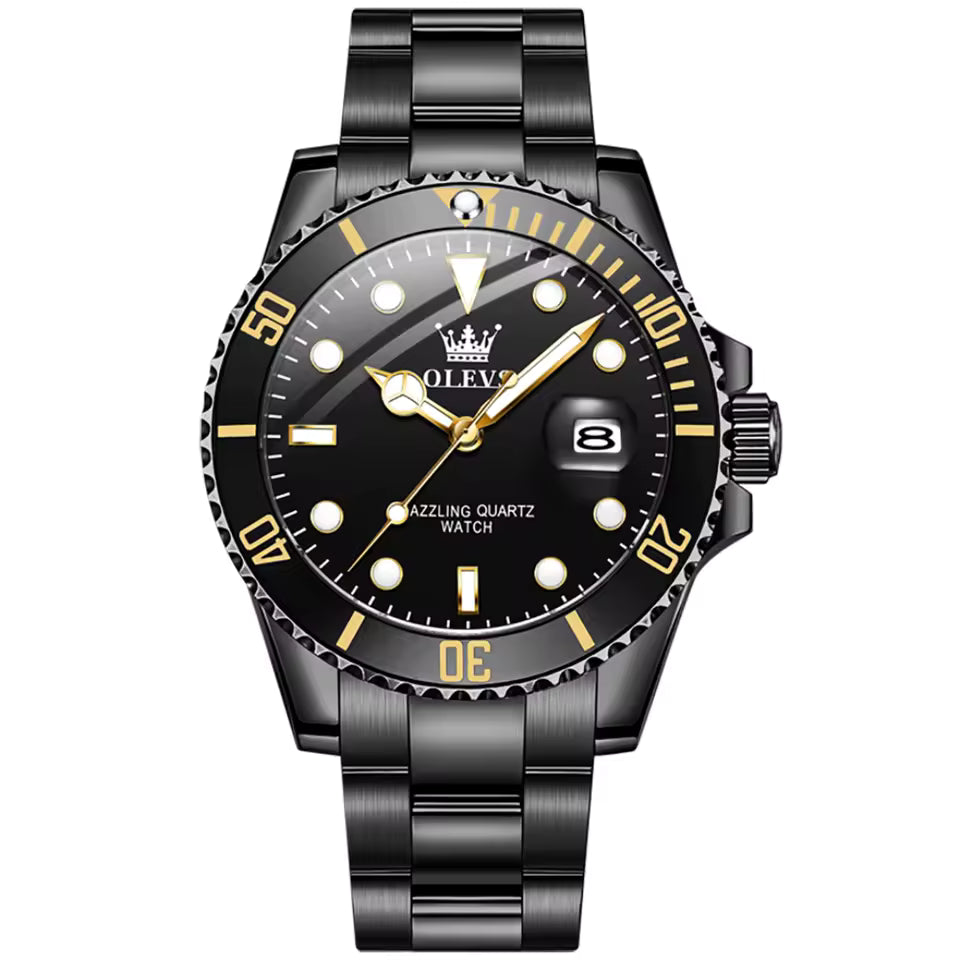 OLEVS Relógio Masculino Original Quartzo à Prova D'água - Aço Inoxidável 5885 41mm