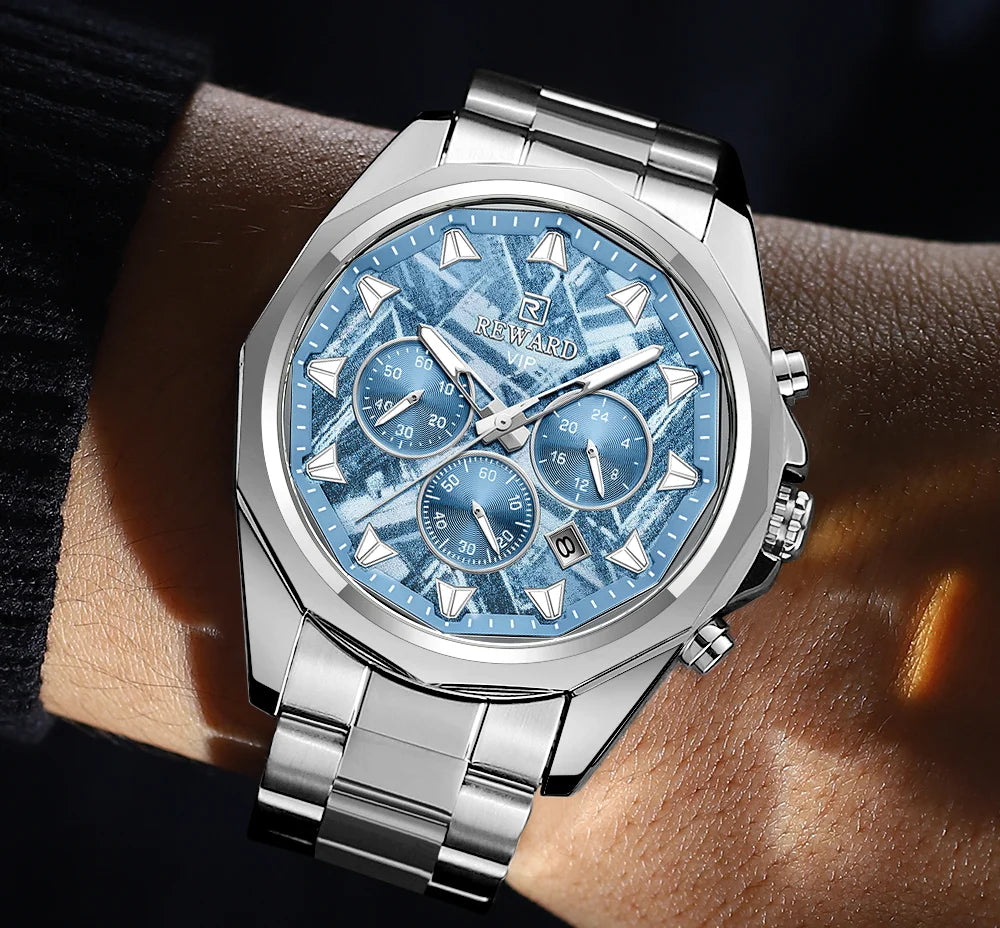 REWARD Relógio Masculino Quartzo RD812052M - Luxo e Funcionalidade 45-49mm