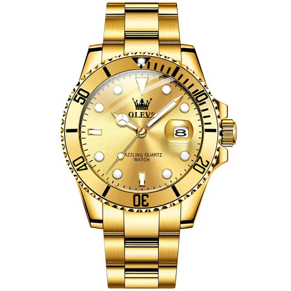 OLEVS Relógio Masculino Original Quartzo à Prova D'água - Aço Inoxidável 5885 41mm