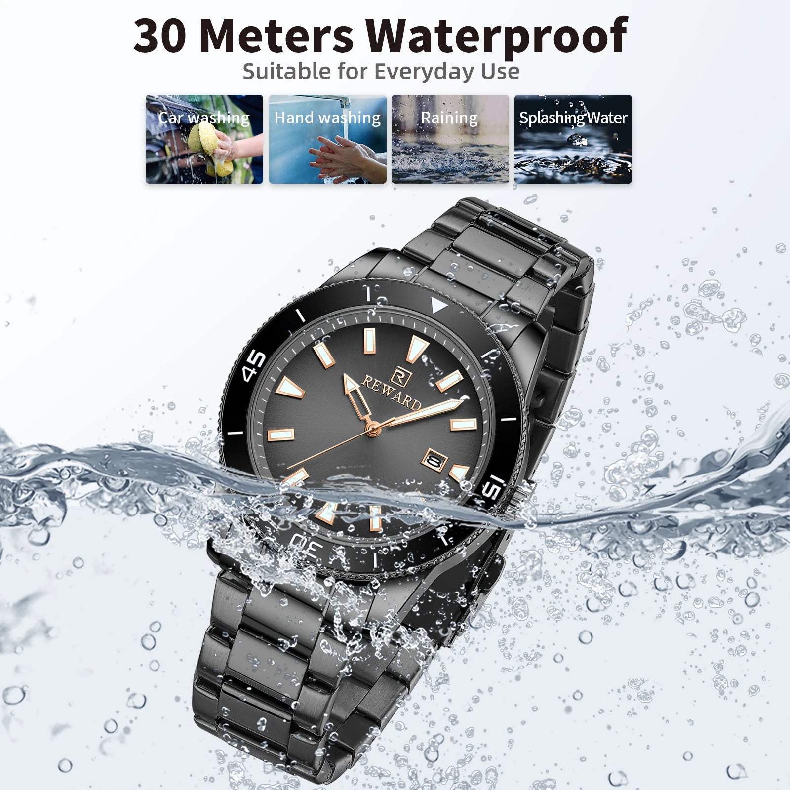 REWARD Relógio Masculino Quartzo RD61548M - Elegância e Resistência 31mm