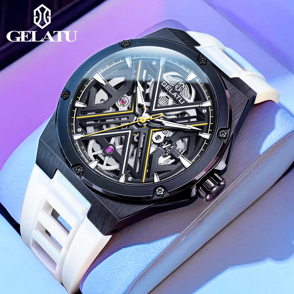 GELATU Relógio Masculino Automático 6006 - Luxo e Funcionalidade 45-49mm