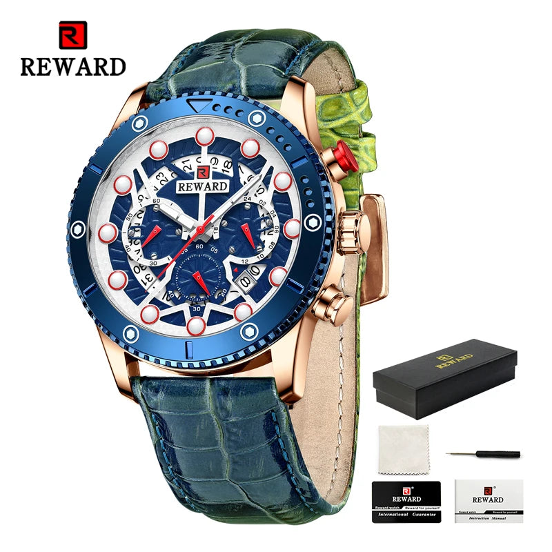 REWARD Relógio Masculino Quartzo - Estilo Esportivo e Funcionalidade 45mm