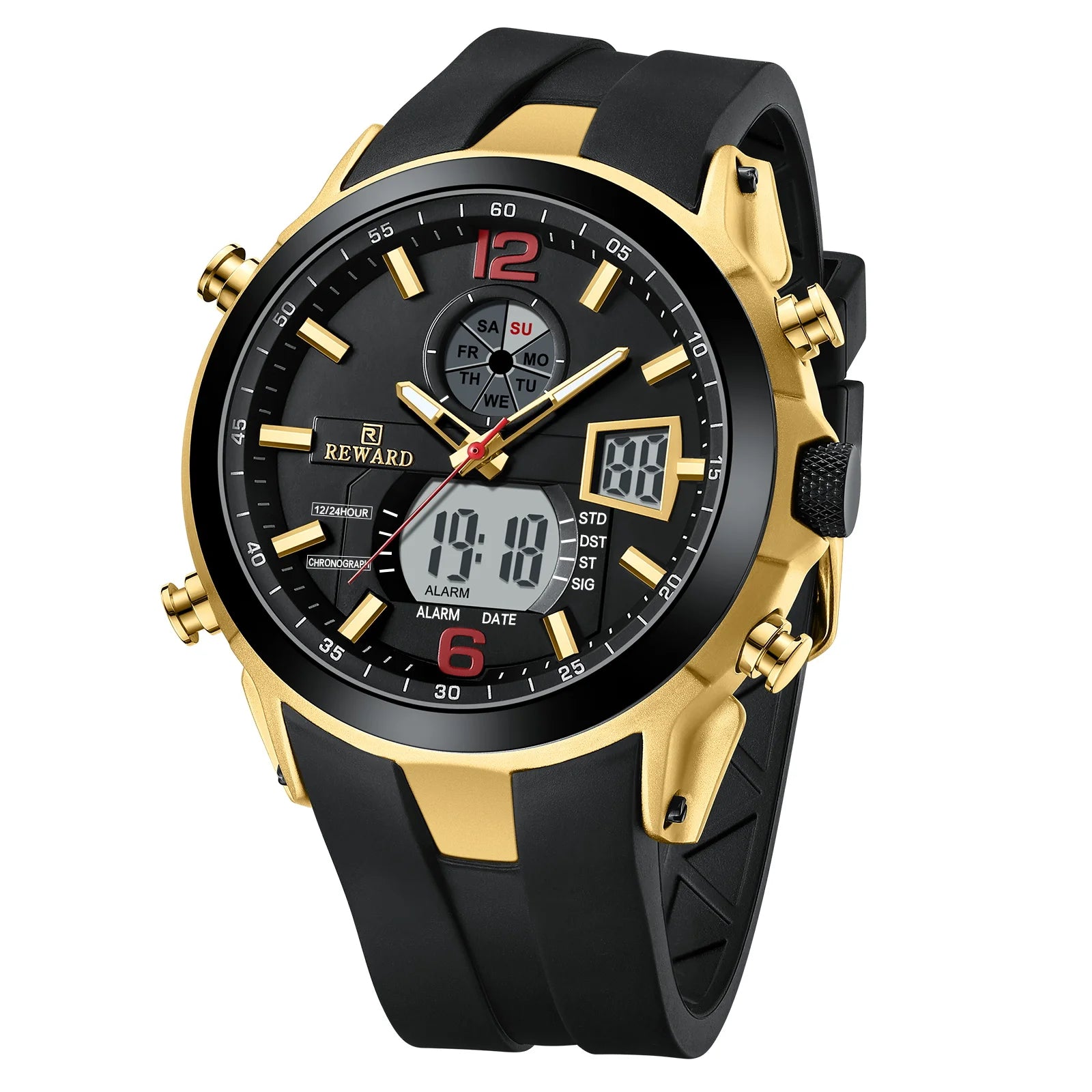 REWARD Relógio Digital Masculino RD53254M - Estilo Esportivo e Funcionalidade 48mm