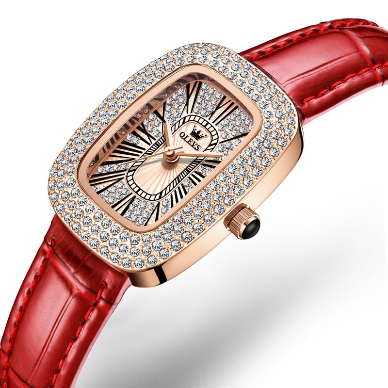 OLEVS Relógio Feminino Original Retangular Quartzo à Prova D'água - Aço Inoxidável 9940 33mm