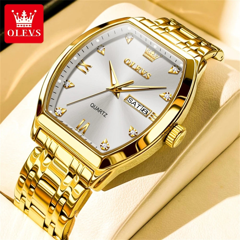 OLEVS Relógio Masculino Quartzo 5528 - Pulseira de Aço Inoxidável 39mm