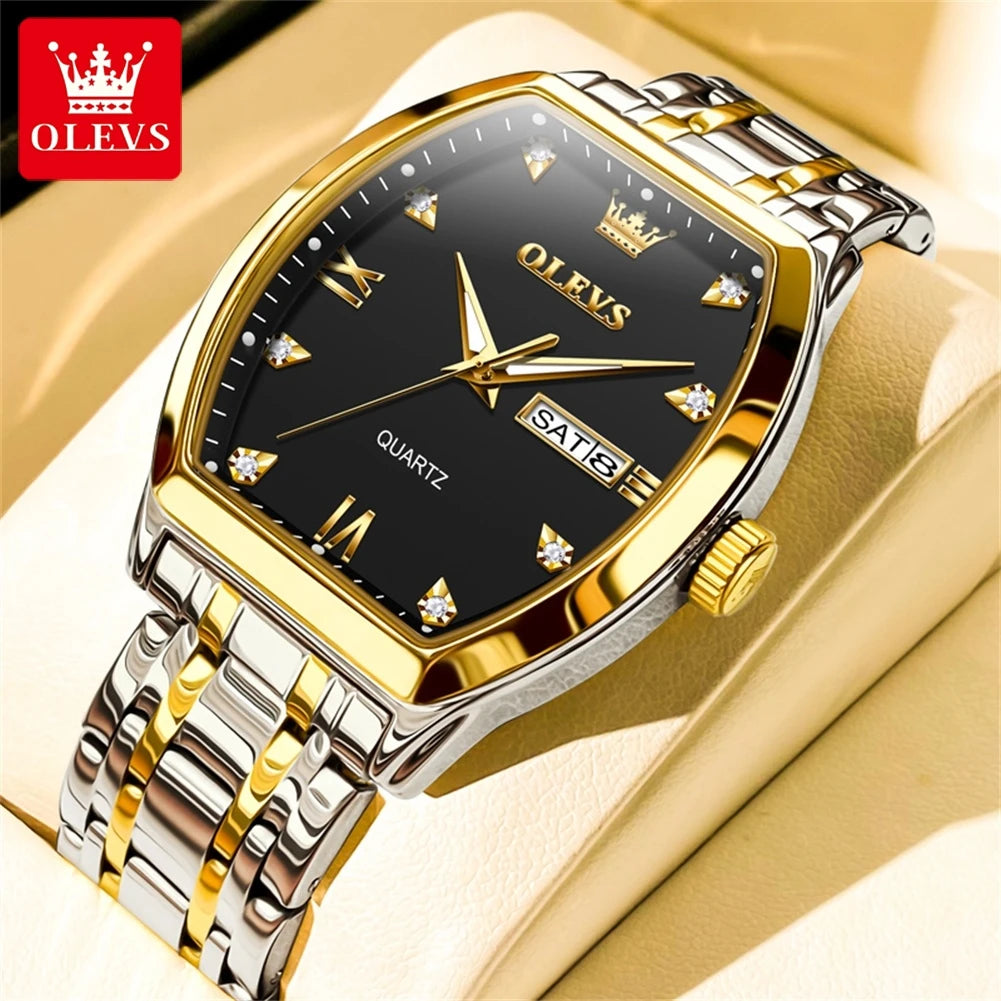 OLEVS Relógio Masculino Quartzo 5528 - Pulseira de Aço Inoxidável 39mm