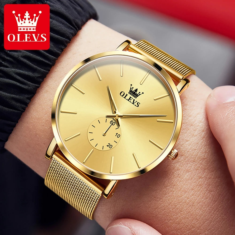 OLEVS Relógio Masculino Original Ultra Fino Quartzo - Aço Inoxidável 9954 41mm