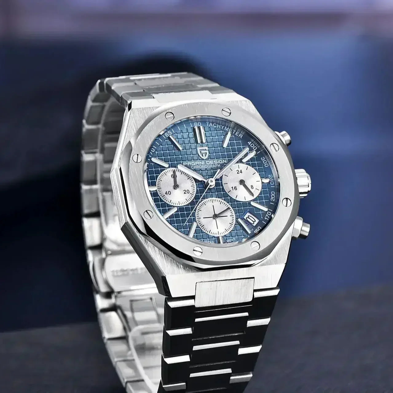 PAGANI DESIGN Relógio Masculino Quartzo PD1707 - Pulseira de Aço Inoxidável 40mm
