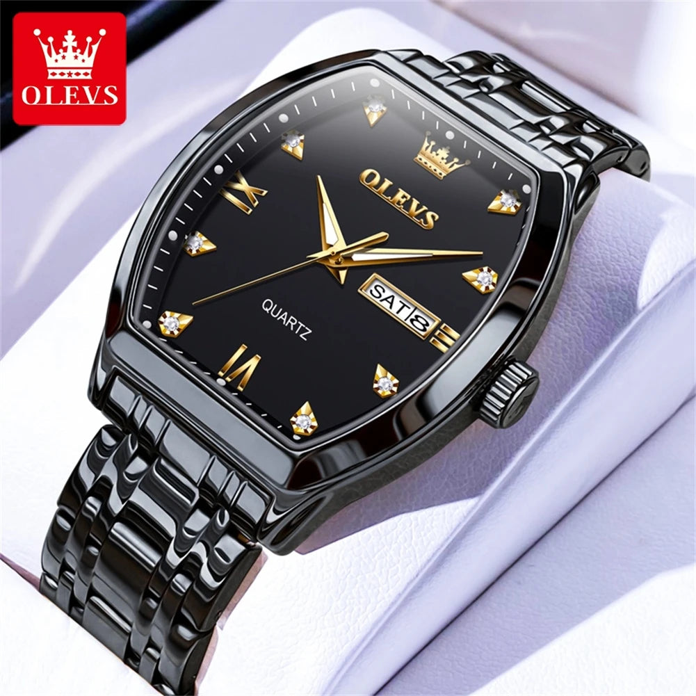 OLEVS Relógio Masculino Quartzo 5528 - Pulseira de Aço Inoxidável 39mm