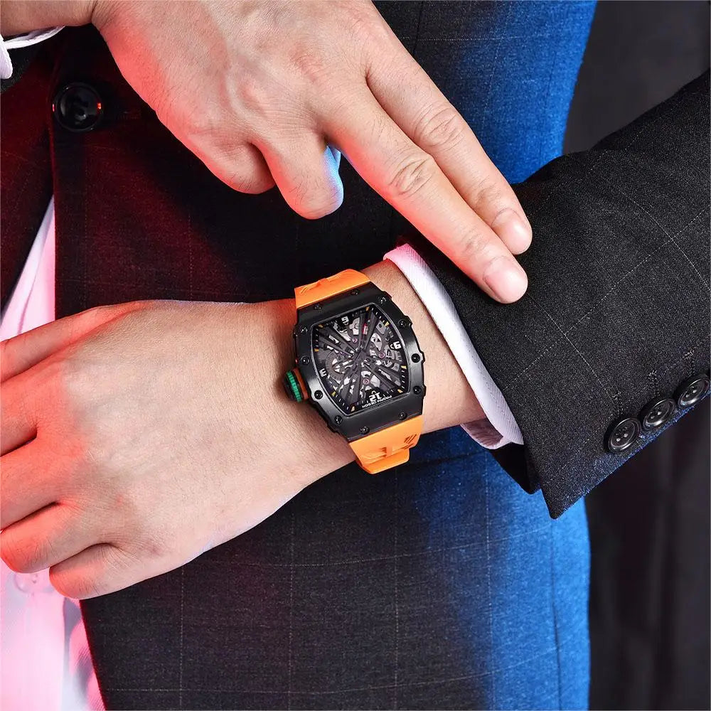 PAGANI DESIGN Relógio Masculino Quartzo PD-1738 - Pulseira de Borracha 42mm