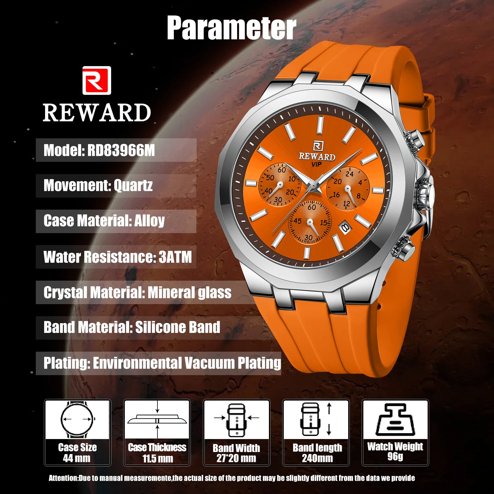 REWARD Relógio Masculino Quartzo RD83966M - Estilo Casual e Conforto 35mm