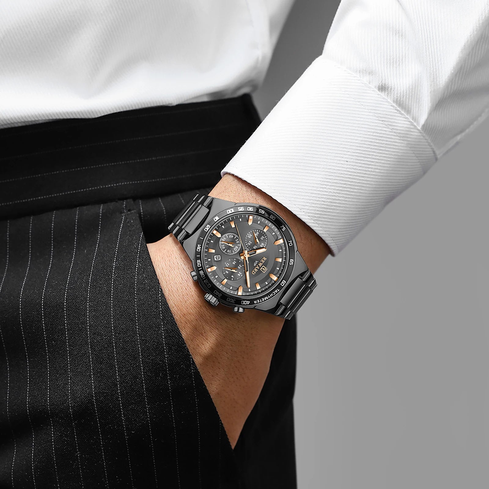 REWARD Relógio Masculino Quartzo RD81967M - Estilo Casual e Funcionalidade 34mm