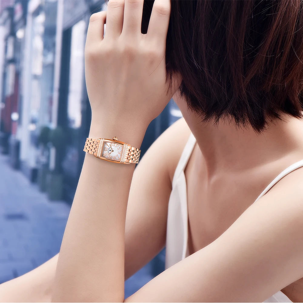 PAGANI DESIGN Relógio Feminino Quartzo PD-1737 - Pulseira de Aço Inoxidável 22mm