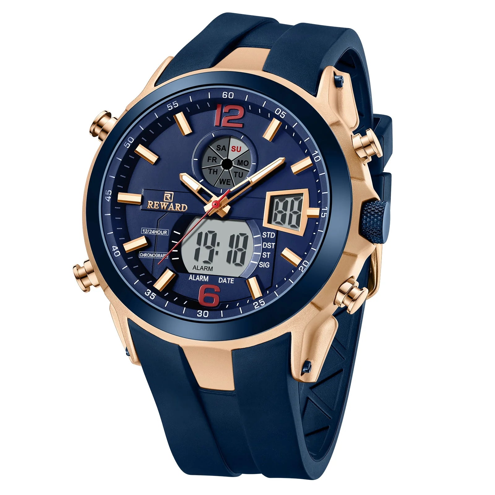 REWARD Relógio Digital Masculino RD53254M - Estilo Esportivo e Funcionalidade 48mm