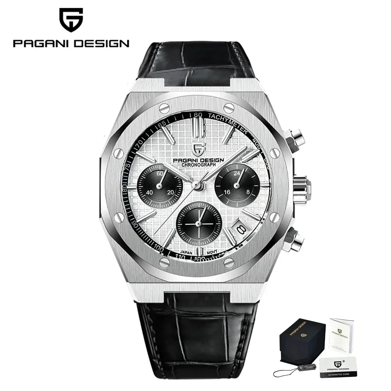 PAGANI DESIGN Relógio Masculino Quartzo PD1707 - Pulseira de Aço Inoxidável 40mm