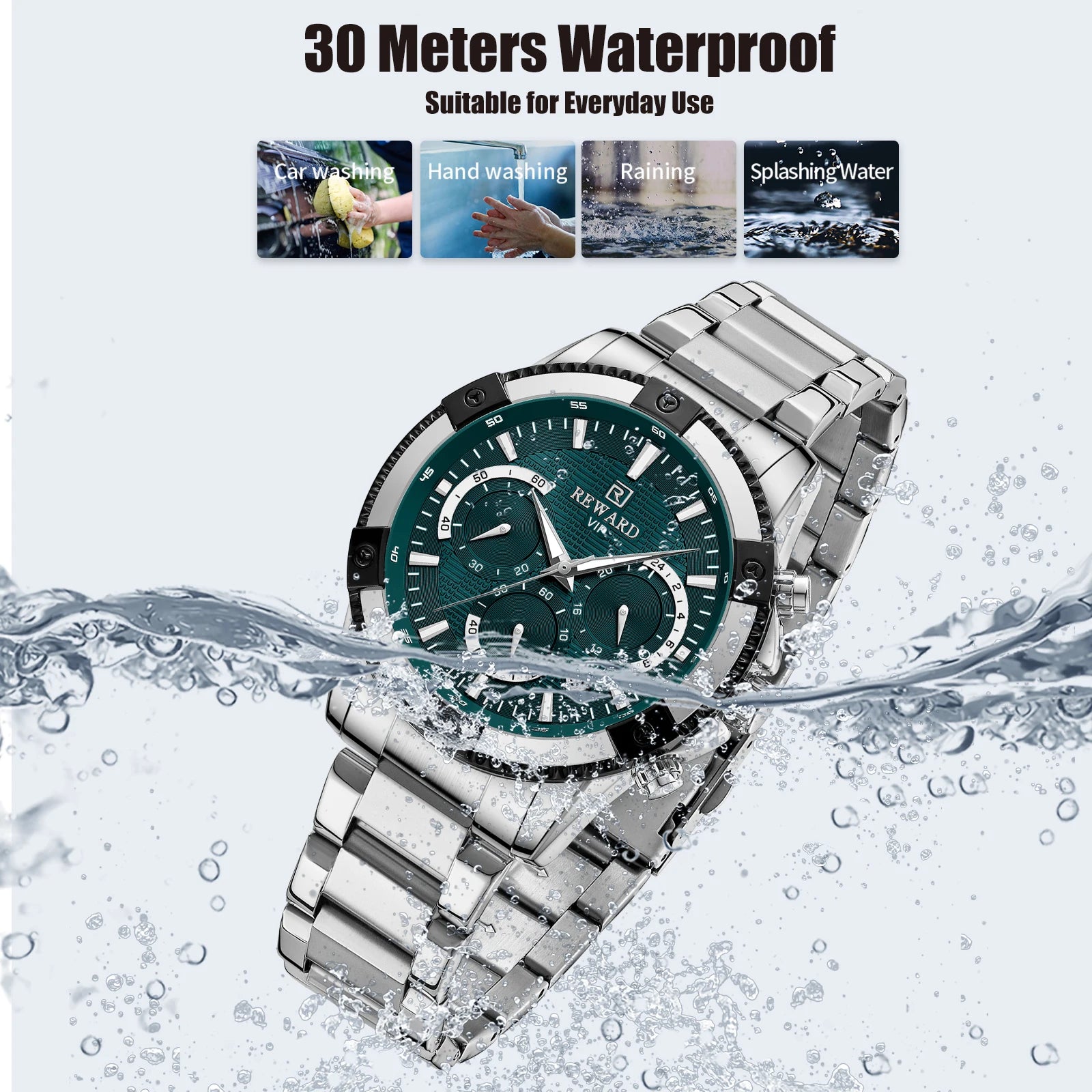 REWARD Relógio Masculino Quartzo RD81968M - Sofisticação e Funcionalidade 42mm