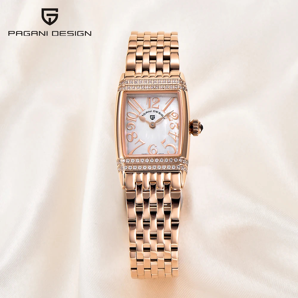 PAGANI DESIGN Relógio Feminino Quartzo PD-1737 - Pulseira de Aço Inoxidável 22mm