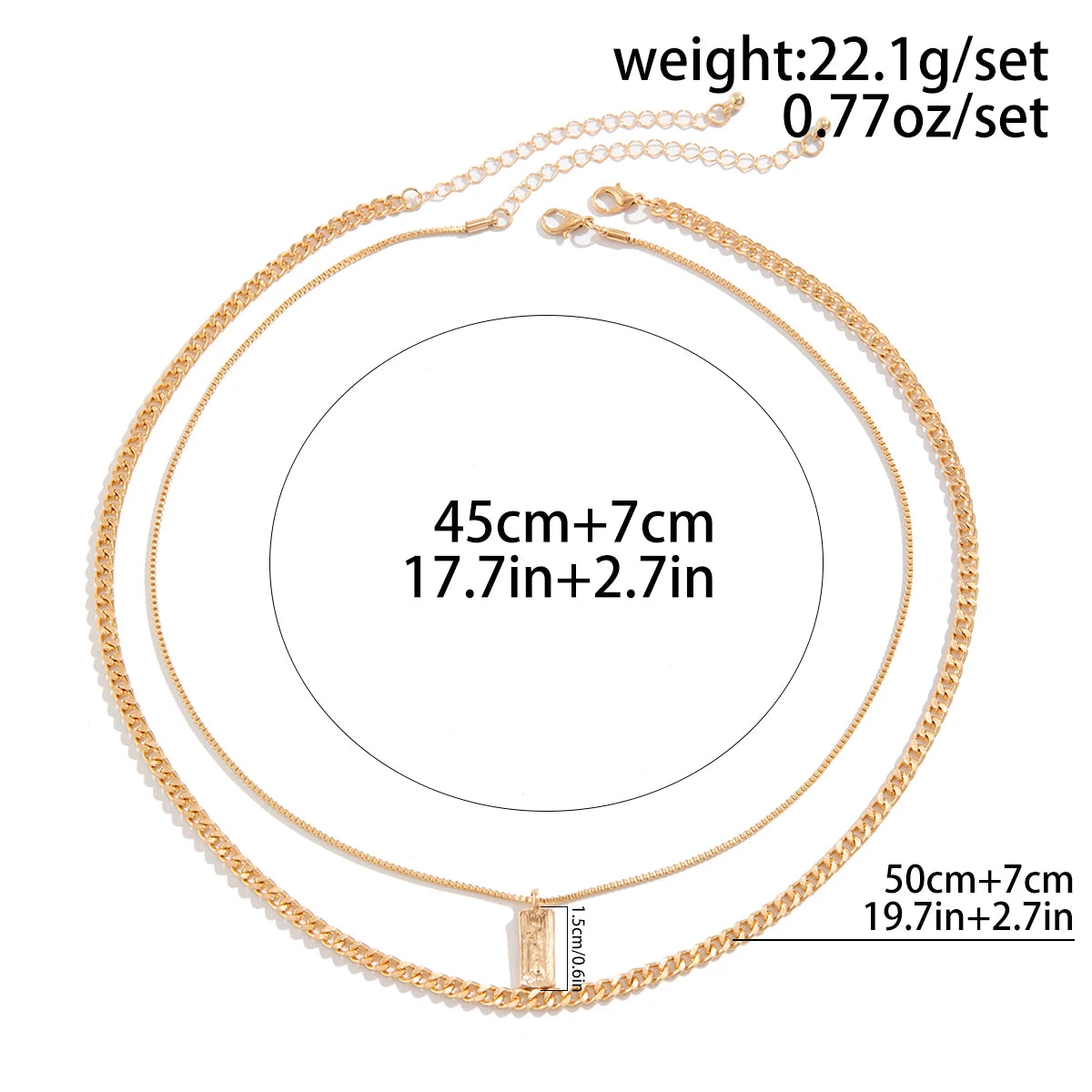 Corrente de Colar Masculina Punk Prata, Estilo Urbano