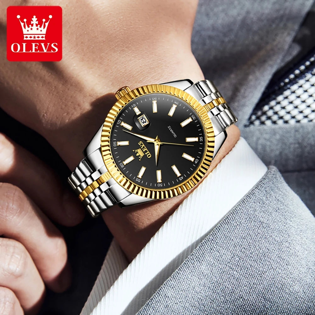 OLEVS Relógio Masculino Original Quartzo - Aço Inoxidável 5593 42mm
