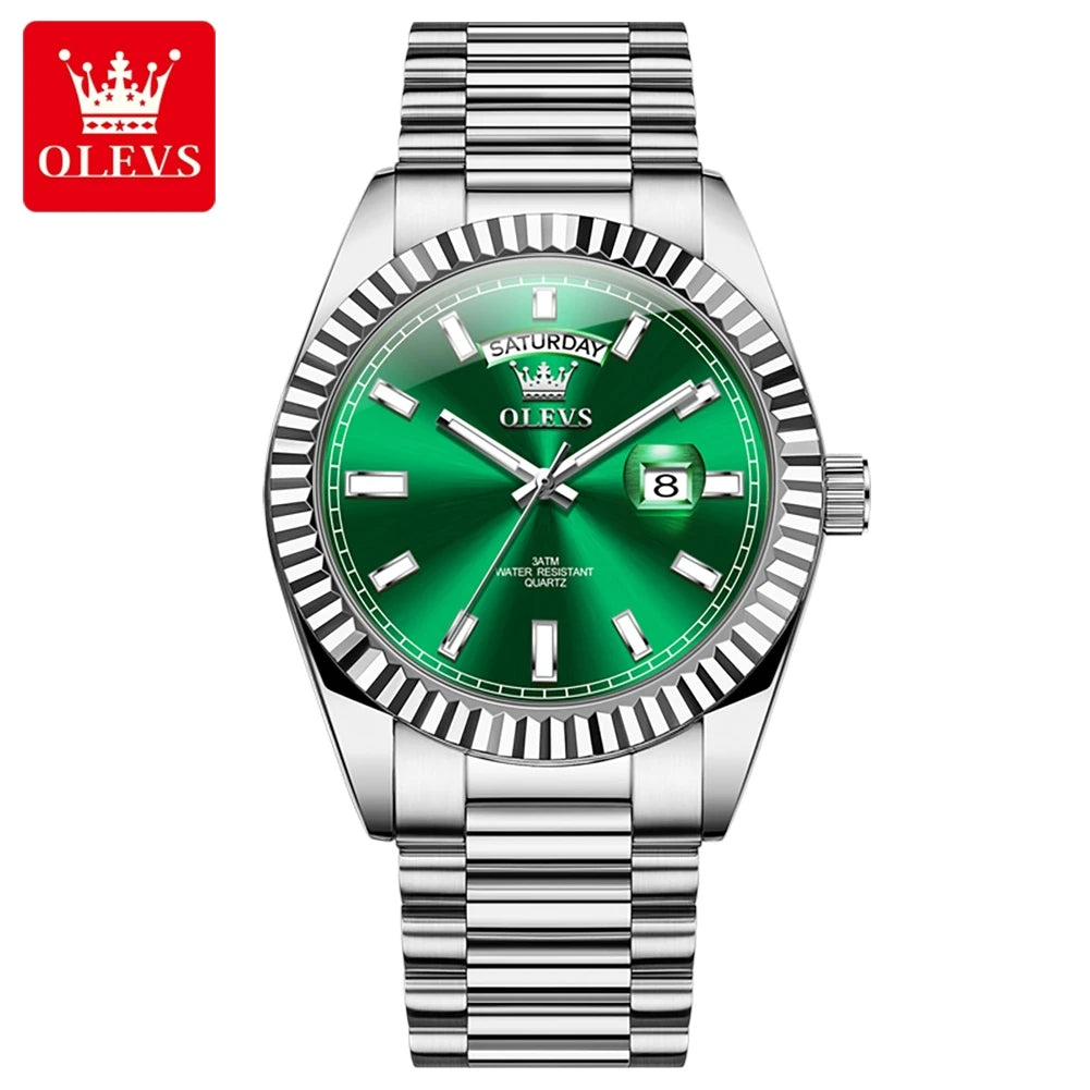 OLEVS Relógio Masculino Quartzo 5650 - Pulseira de Aço Inoxidável Rose Gold 42mm