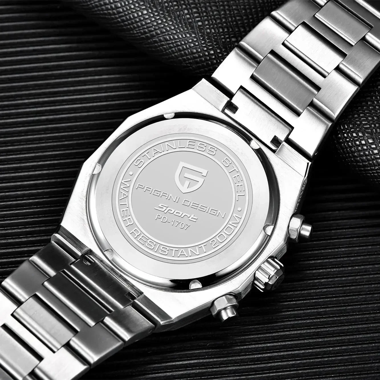 PAGANI DESIGN Relógio Masculino Quartzo PD1707 - Pulseira de Aço Inoxidável 40mm