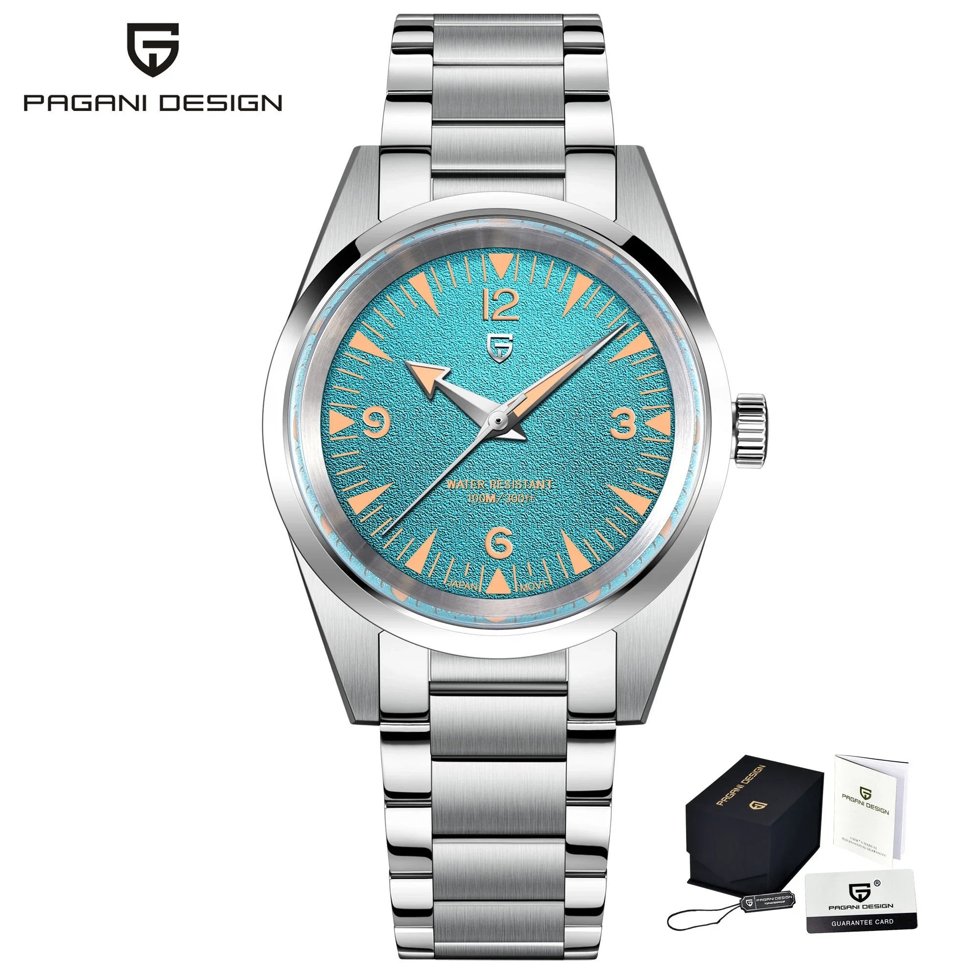 PAGANI DESIGN Relógio Masculino Quartzo PD-1793 - Pulseira de Aço Inoxidável 37mm