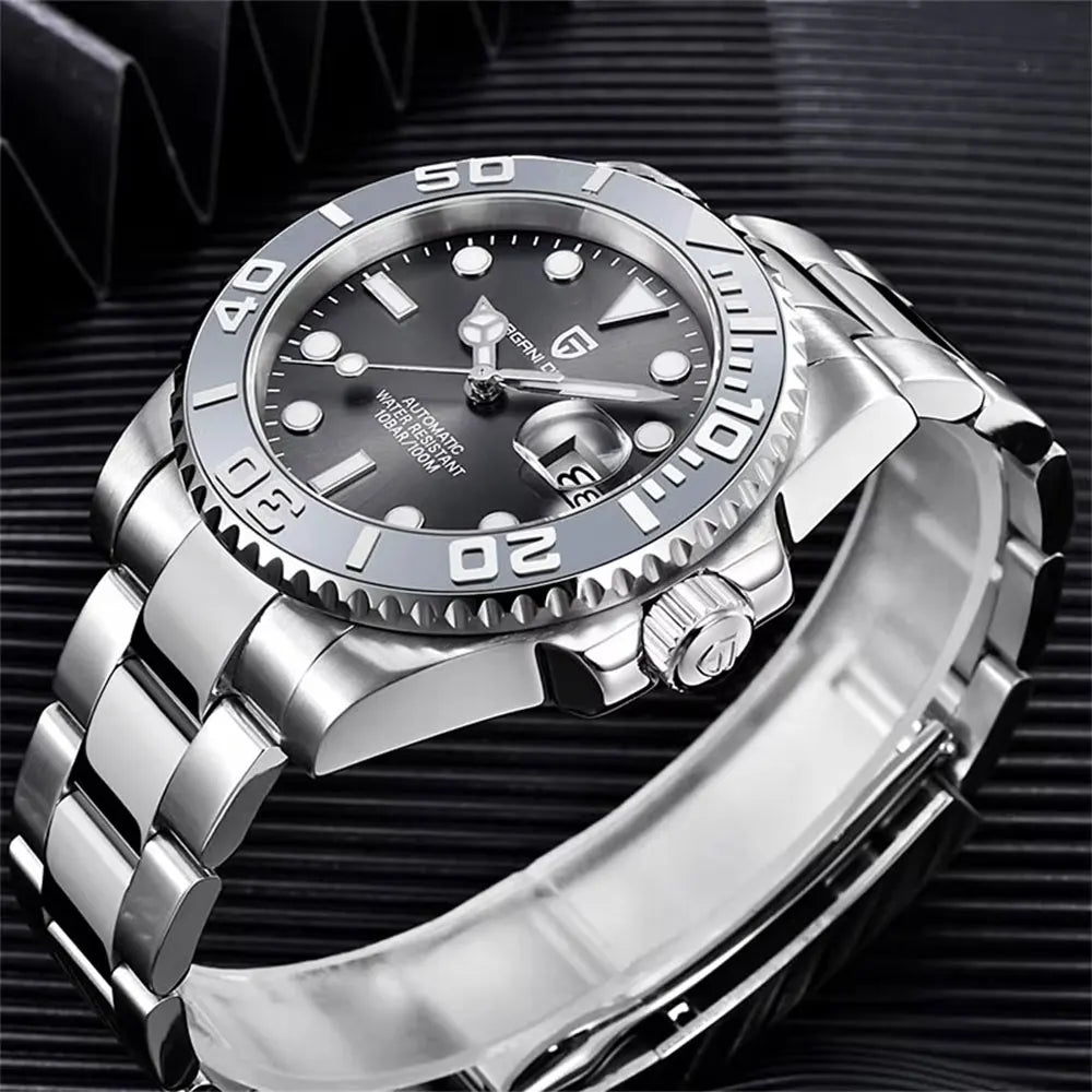 PAGANI DESIGN Relógio Masculino Automático PD-1651 V3 - Pulseira de Aço Inoxidável 40mm