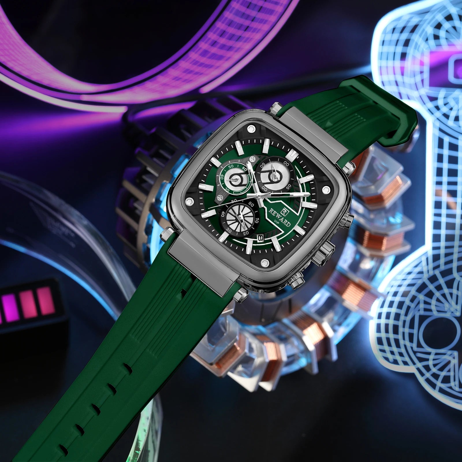 REWARD Relógio Masculino Quartzo RD831509M - Estilo Esportivo e Funcionalidade 44mm