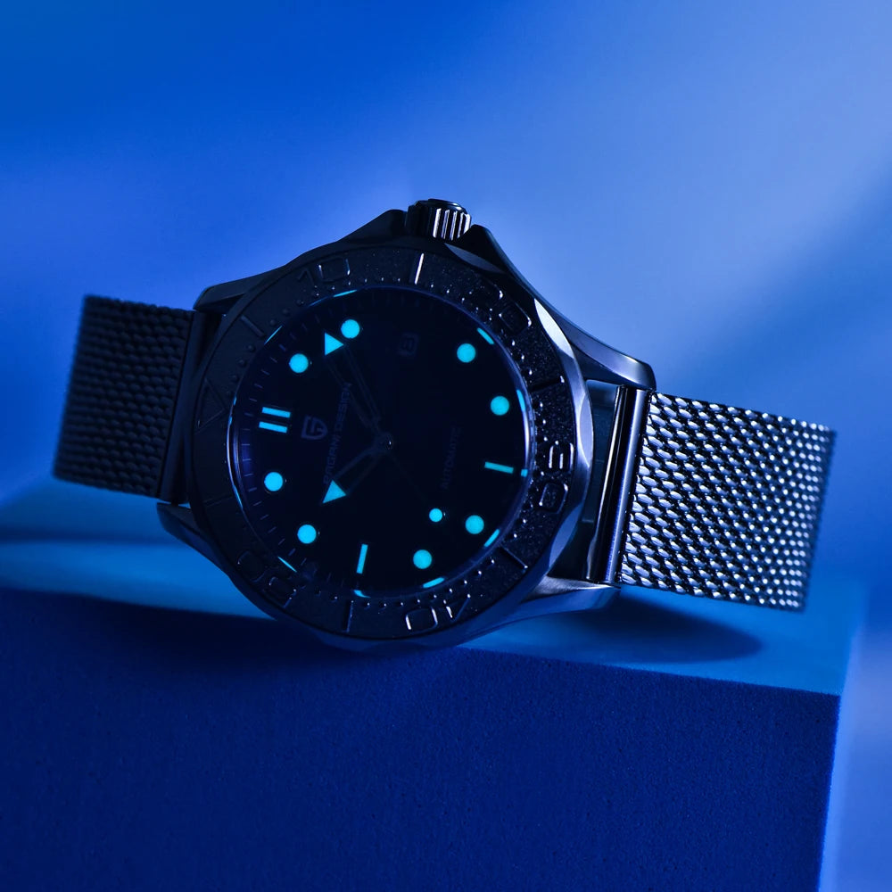 PAGANI DESIGN Relógio Masculino Automático PD-1818 - Pulseira de Aço Inoxidável 42mm